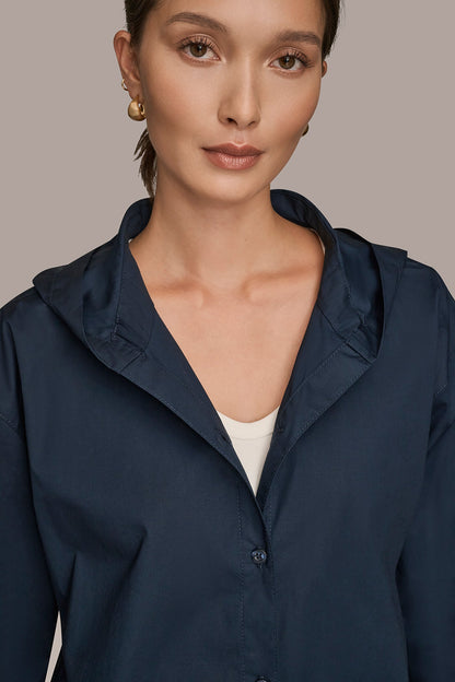 HOODED BUTTON-DOWN SHIRT