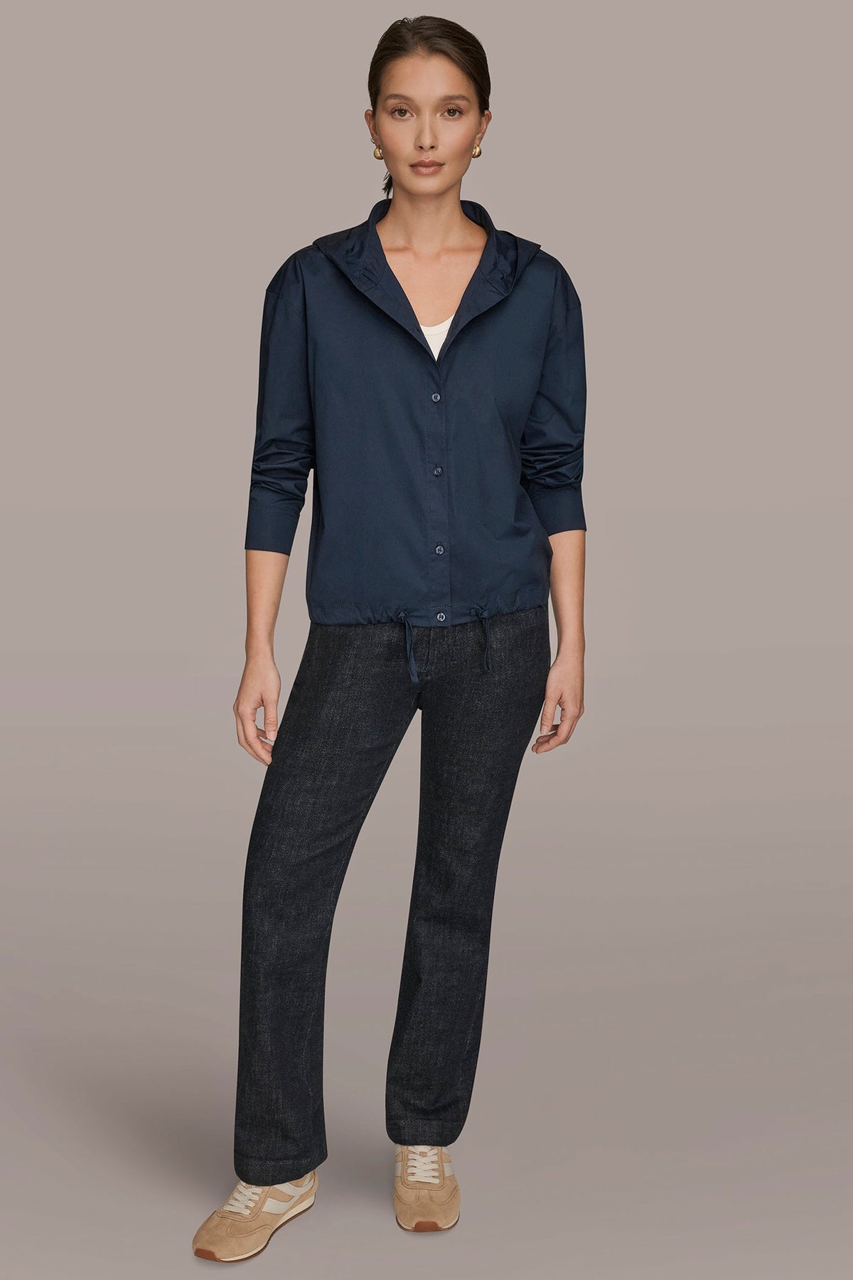 HOODED BUTTON-DOWN SHIRT