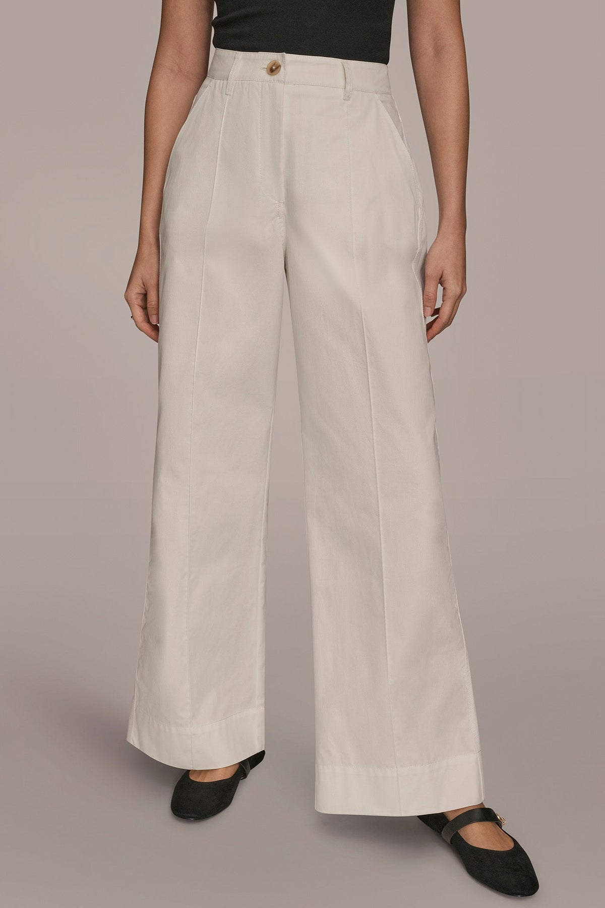 HIGH-RISE PINTUCKED WIDE-LEG TROUSER