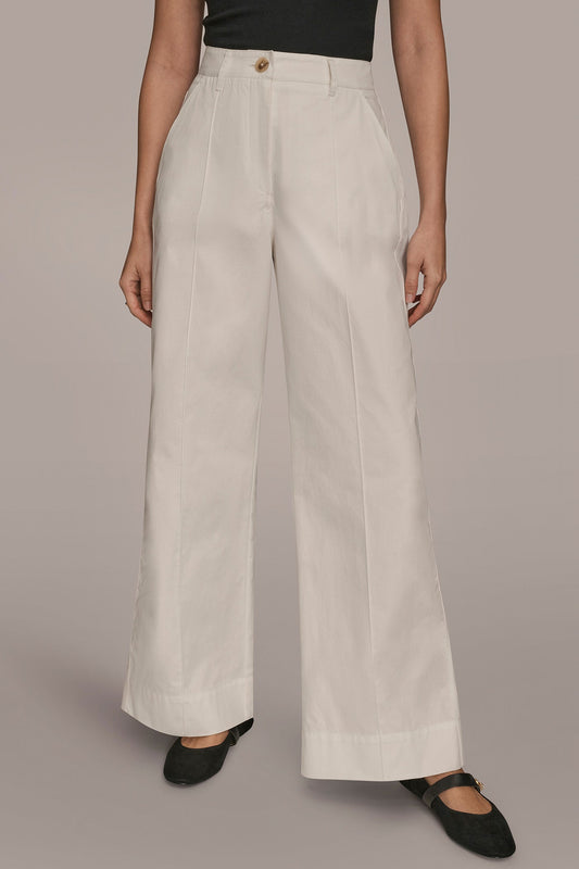 HIGH-RISE PINTUCKED WIDE-LEG TROUSER