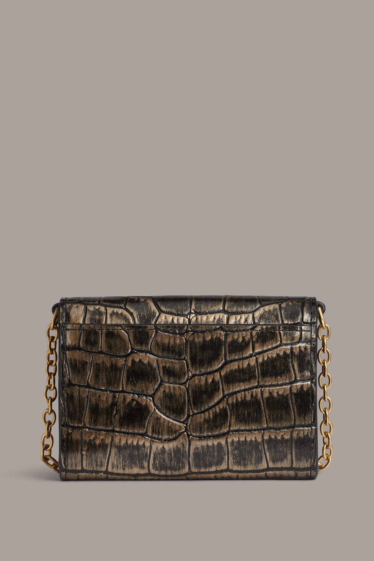 MALVERNE METALLIC CROC-EFFECT MINI CROSSBODY BAG