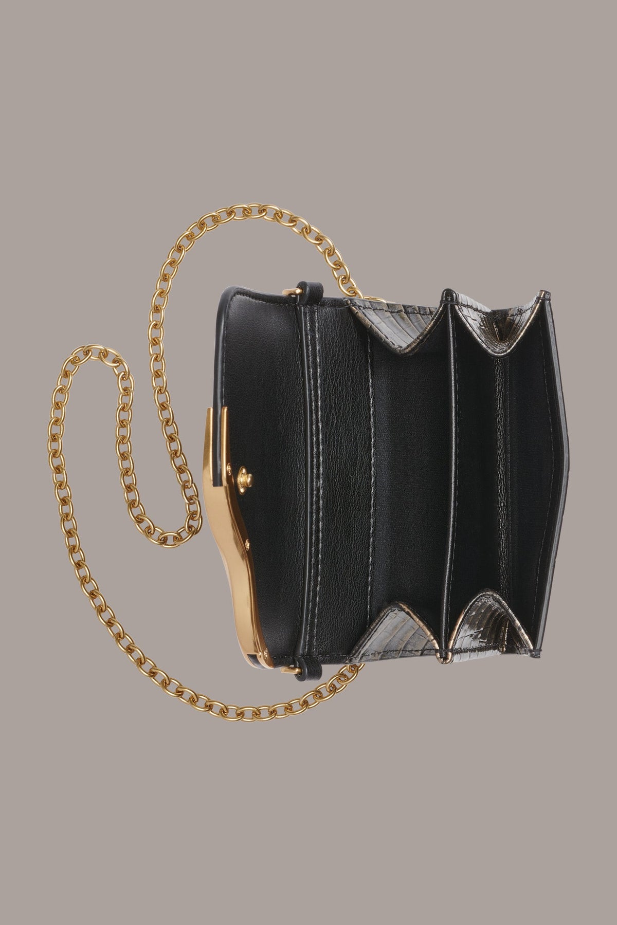 MALVERNE METALLIC CROC-EFFECT MINI CROSSBODY BAG