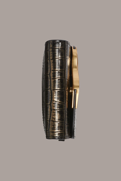 MALVERNE METALLIC CROC-EFFECT MINI CROSSBODY BAG