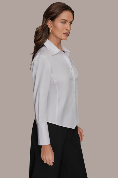 CROPPED WOVEN BLOUSE