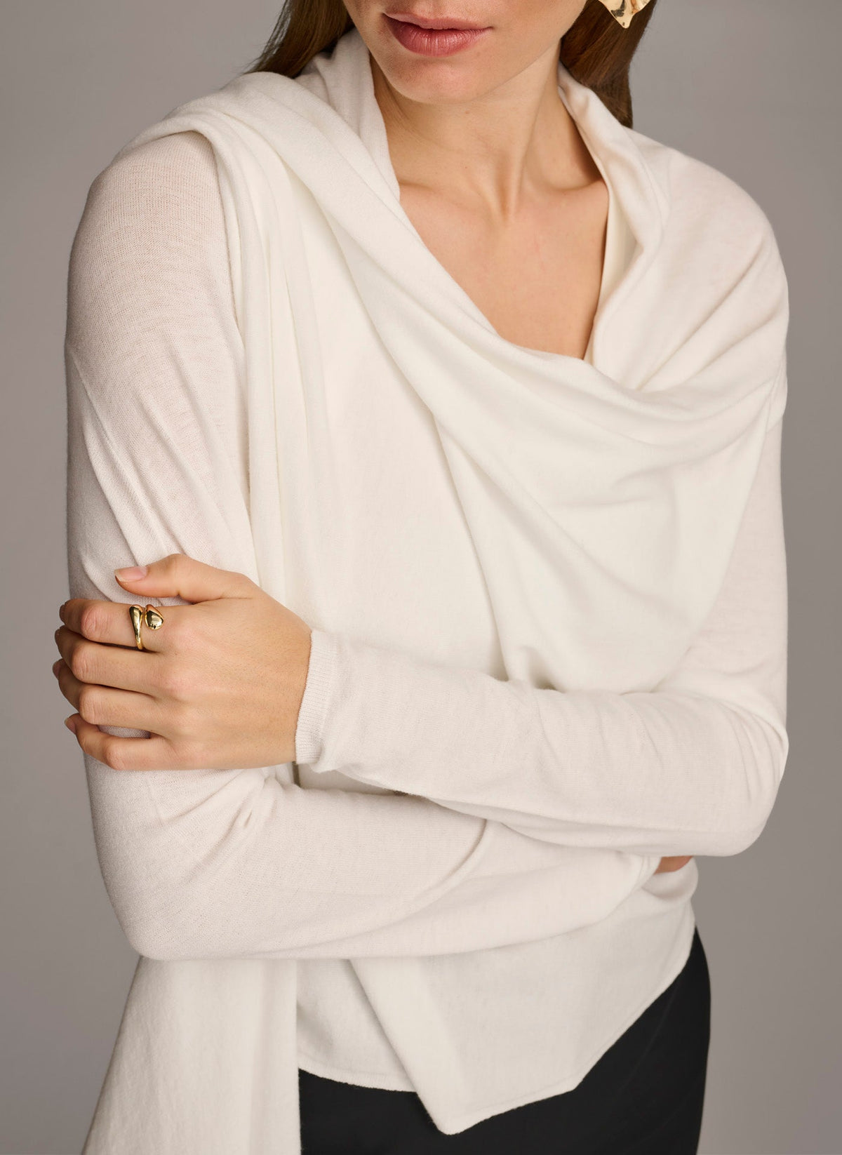 LONG SLEEVE DRAPE CARDIGAN