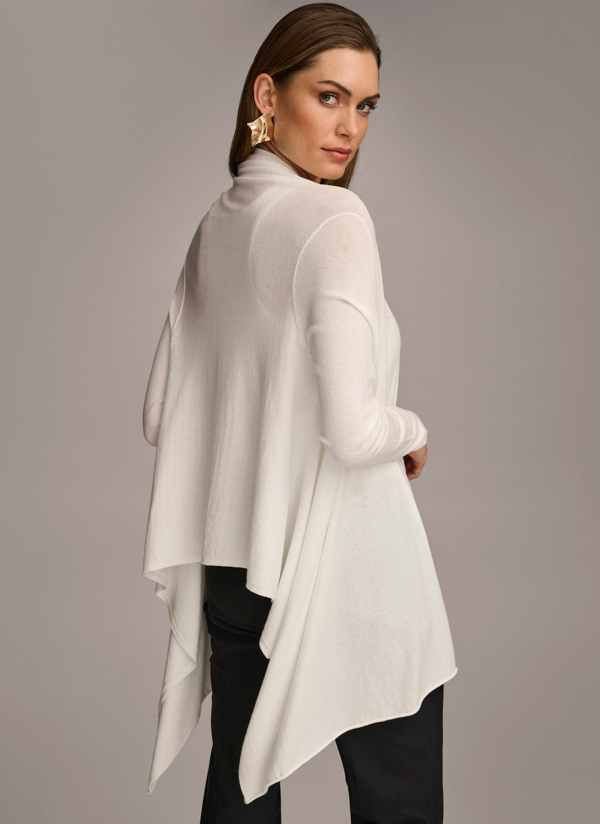 LONG SLEEVE DRAPE CARDIGAN
