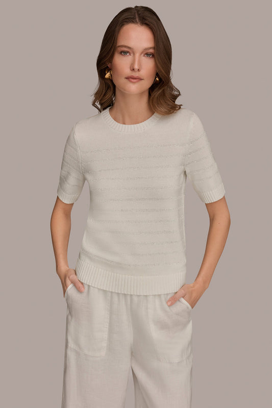 SEQUIN STRIPE SWEATER