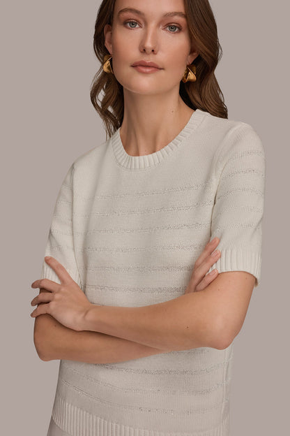 SEQUIN STRIPE SWEATER