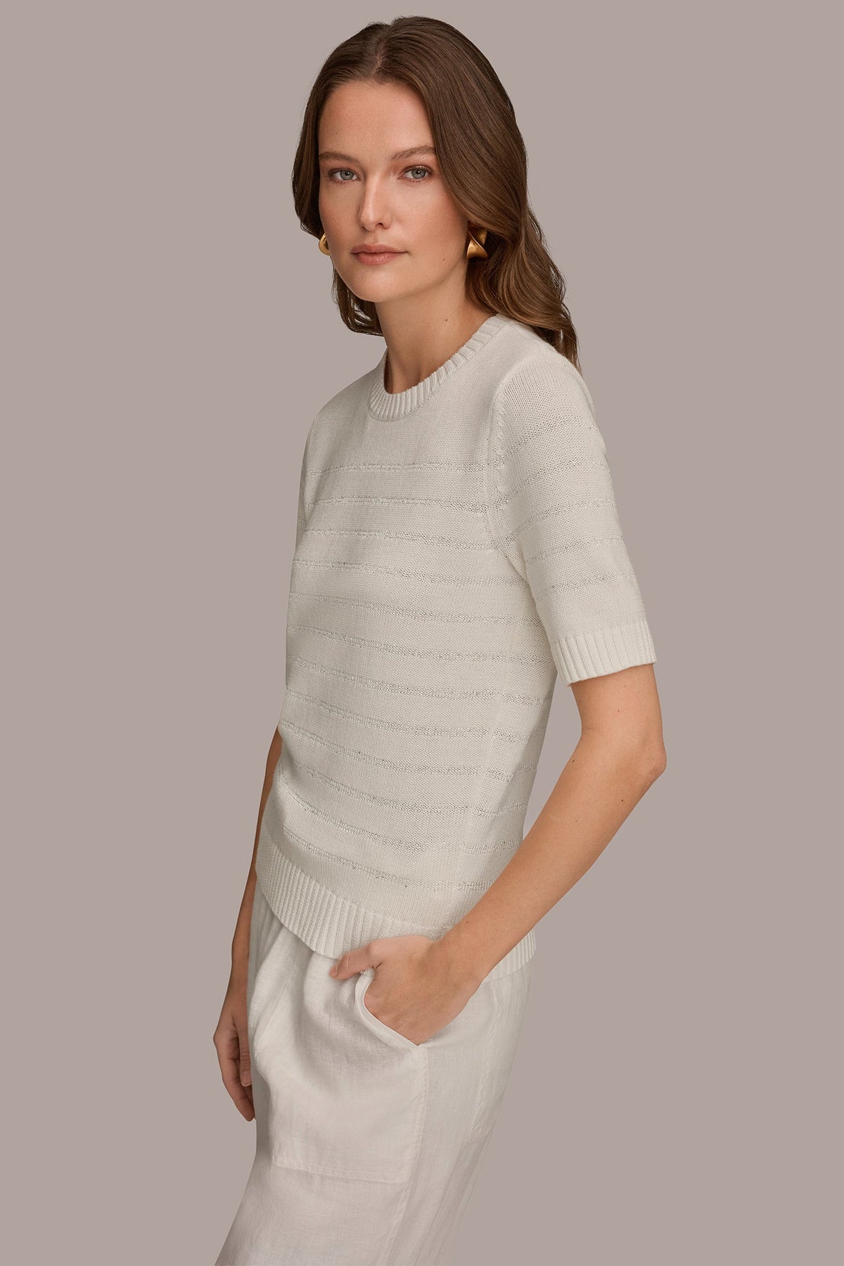SEQUIN STRIPE SWEATER