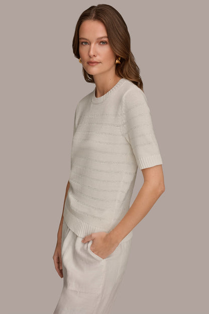 SEQUIN STRIPE SWEATER