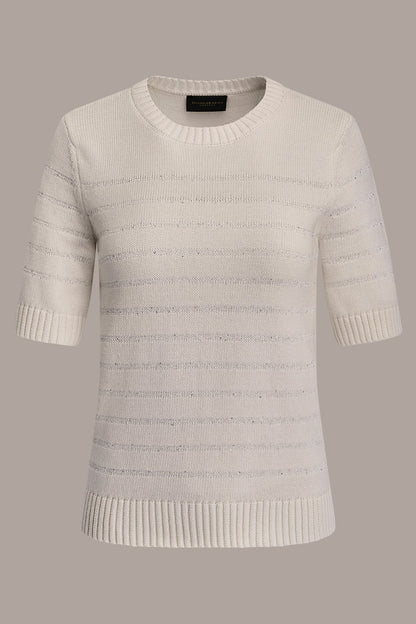 SEQUIN STRIPE SWEATER