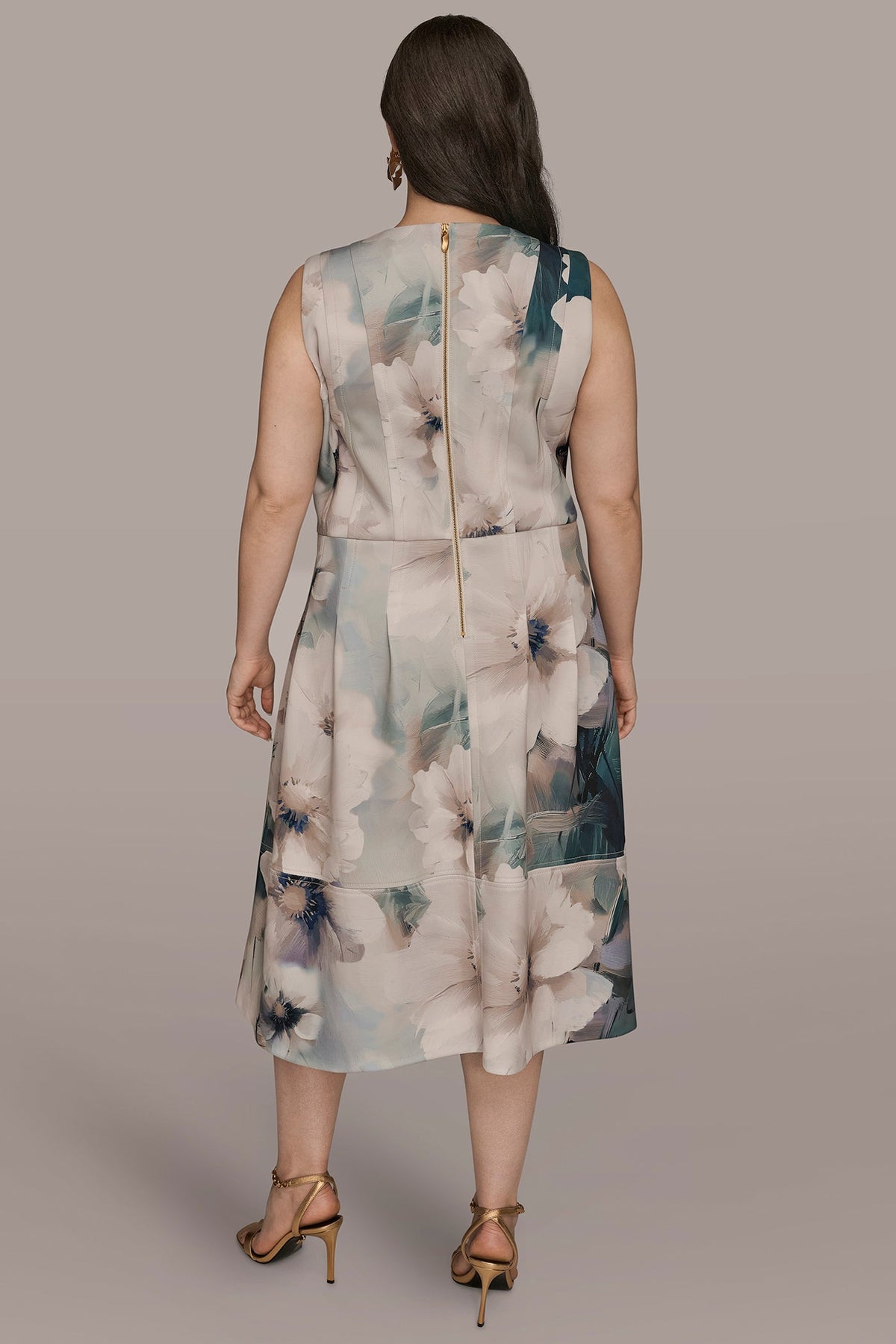 FLORAL SLEEVELESS MIDI DRESS