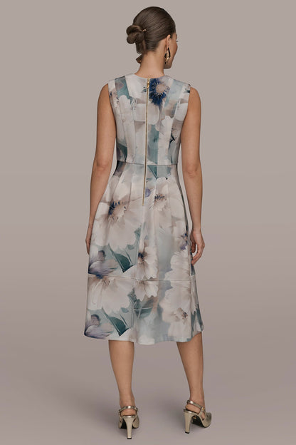 FLORAL SLEEVELESS MIDI DRESS