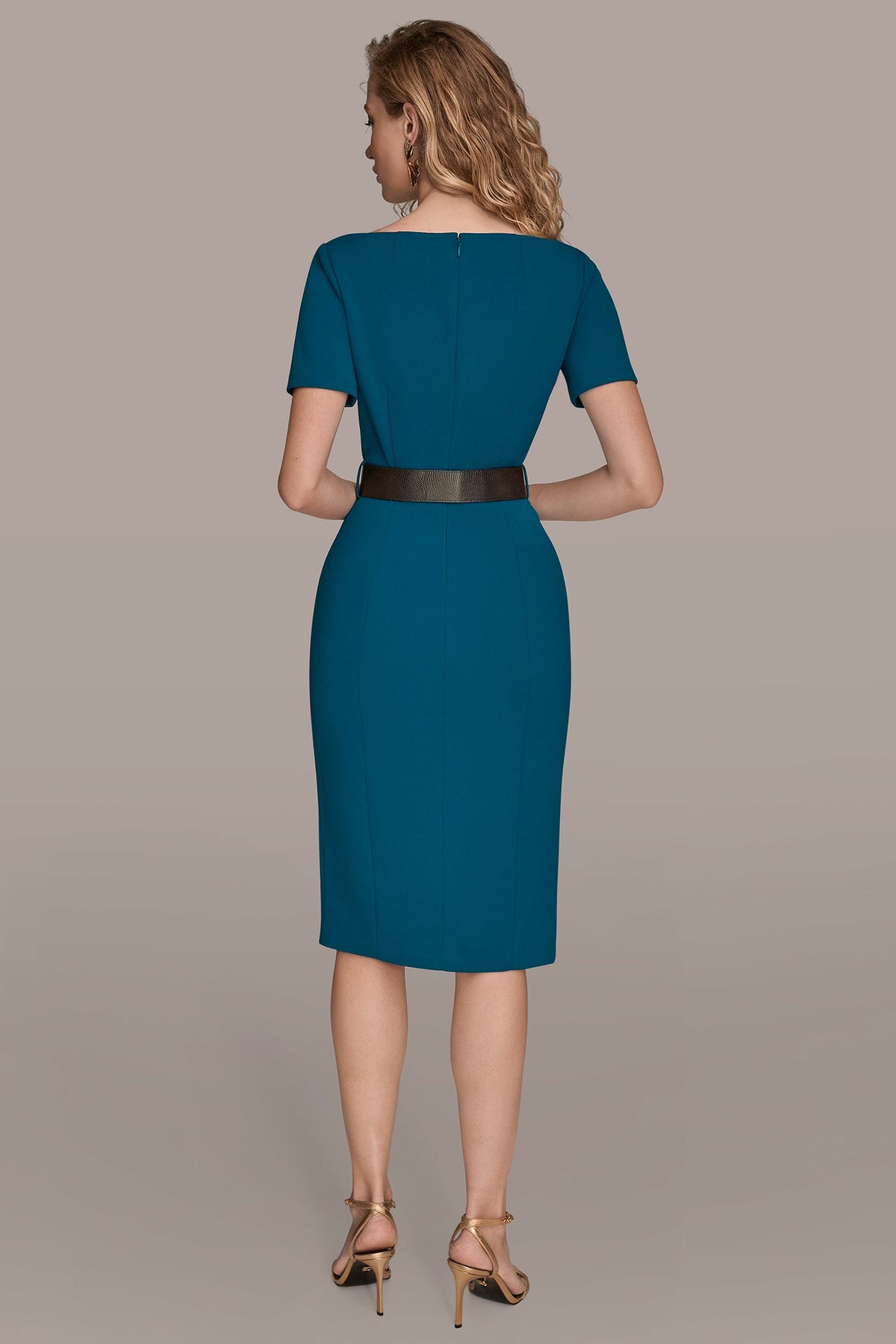 LONG SLEEVE DOUBLE-SPLIT SHEATH DRESS