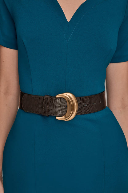 LONG SLEEVE DOUBLE-SPLIT SHEATH DRESS