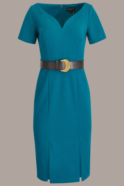 LONG SLEEVE DOUBLE-SPLIT SHEATH DRESS