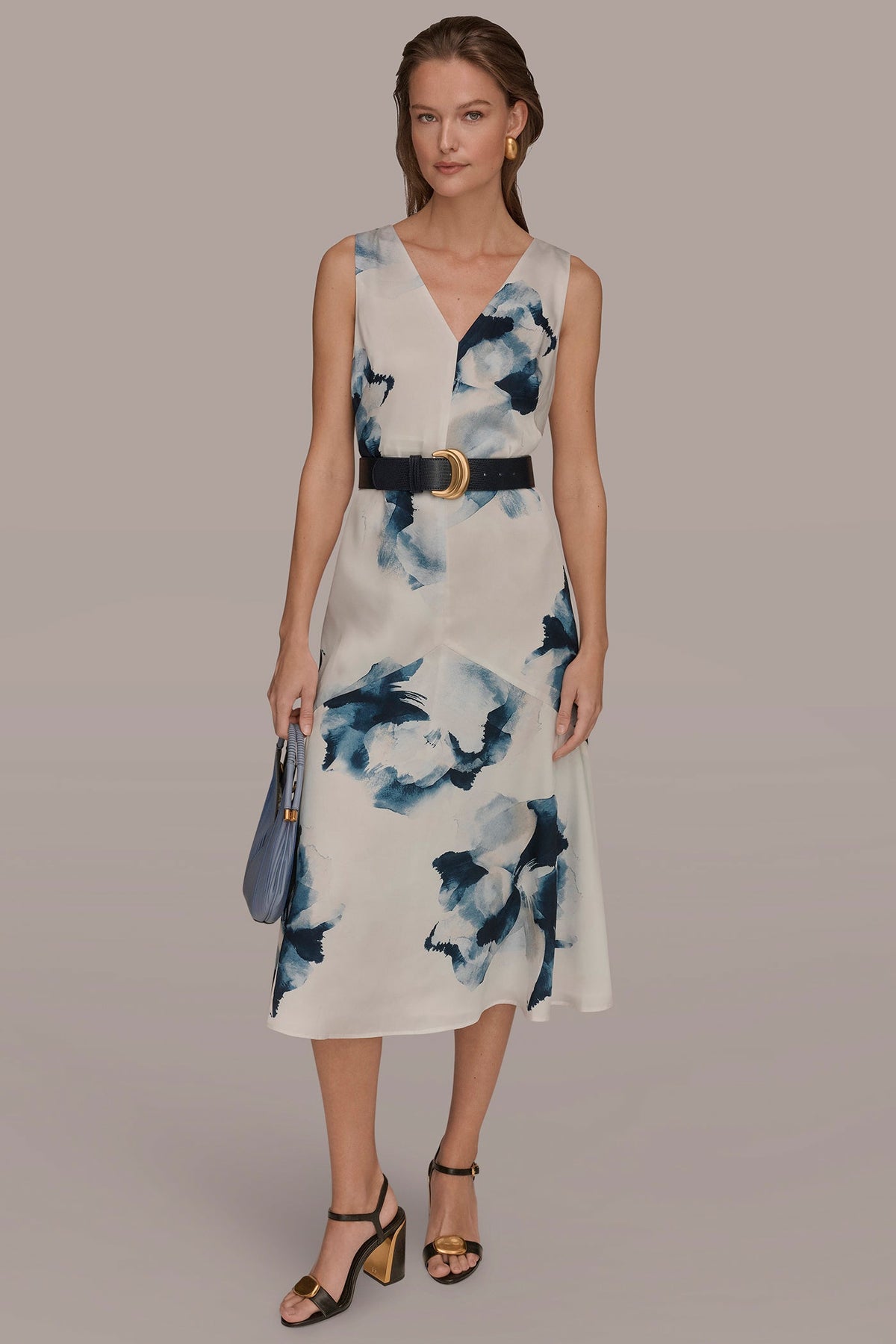 V-NECK FLORAL DRESS