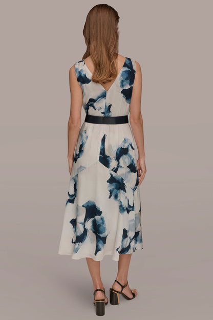 V-NECK FLORAL DRESS