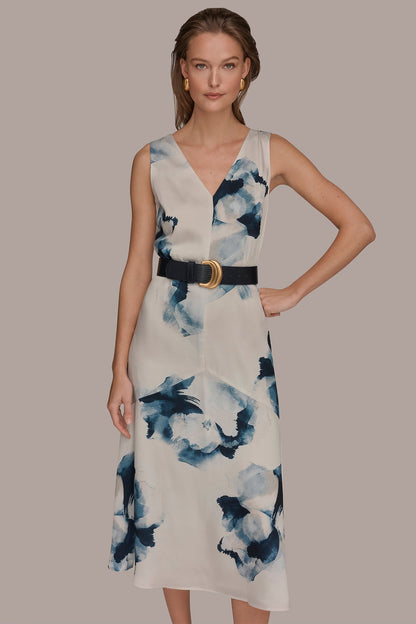 V-NECK FLORAL DRESS