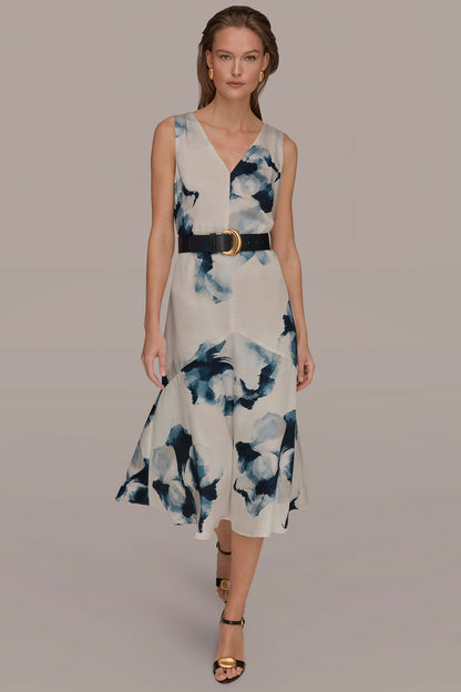 V-NECK FLORAL DRESS