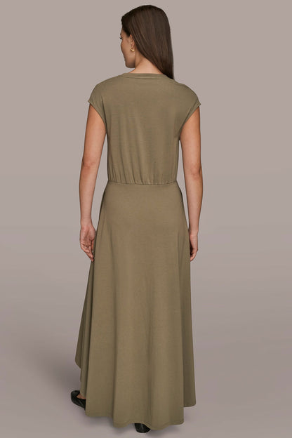 CAP SLEEVE CREW NECK DRESS