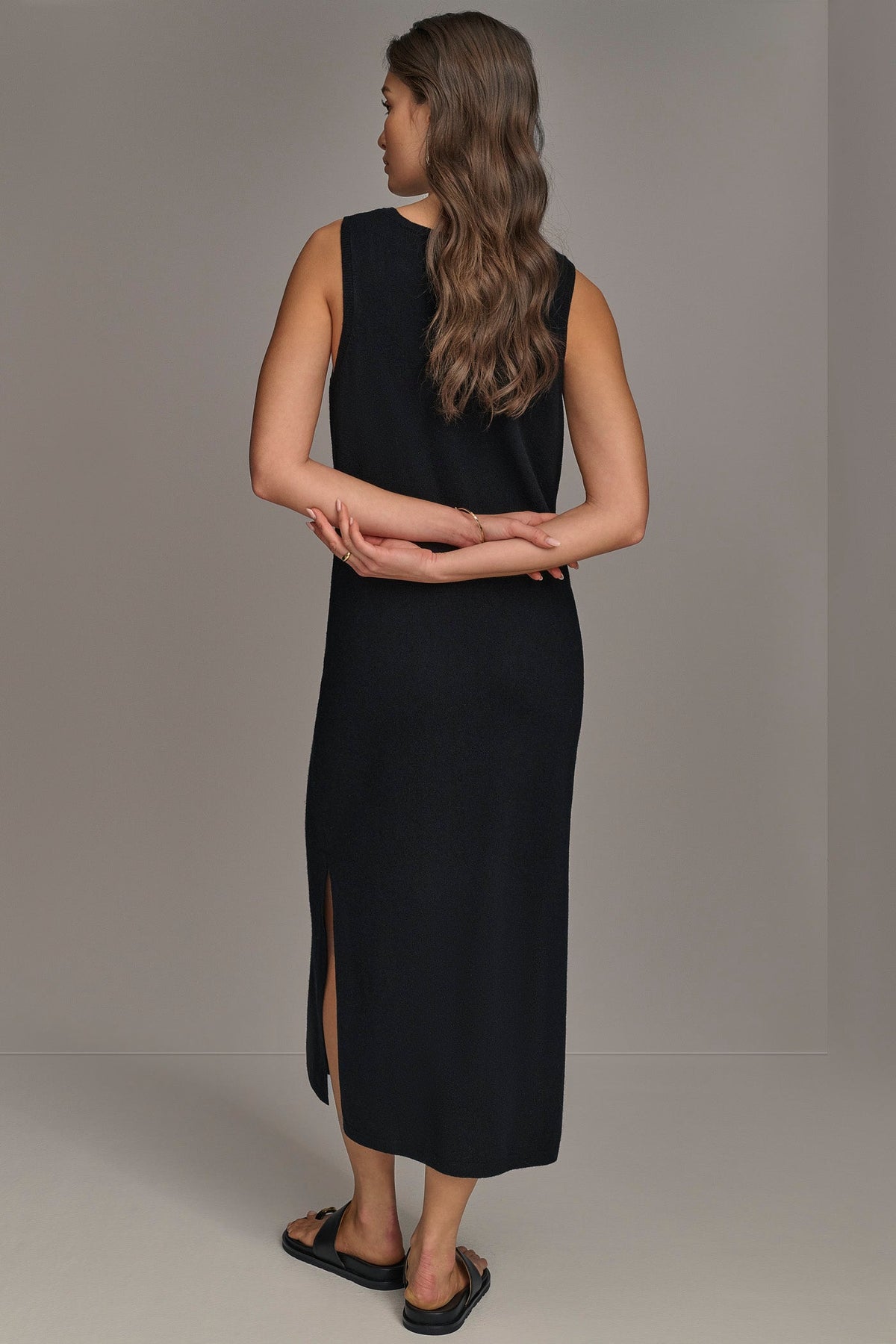 CASHMERE SLEEVELESS MIDI TANK DRESS