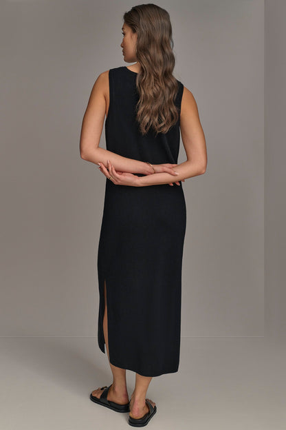 CASHMERE SLEEVELESS MIDI TANK DRESS