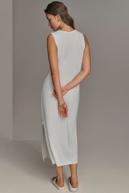 CASHMERE SLEEVELESS MIDI TANK DRESS