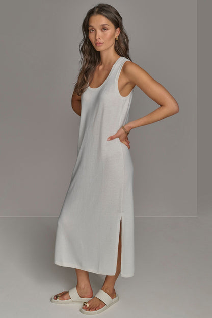 CASHMERE SLEEVELESS MIDI TANK DRESS