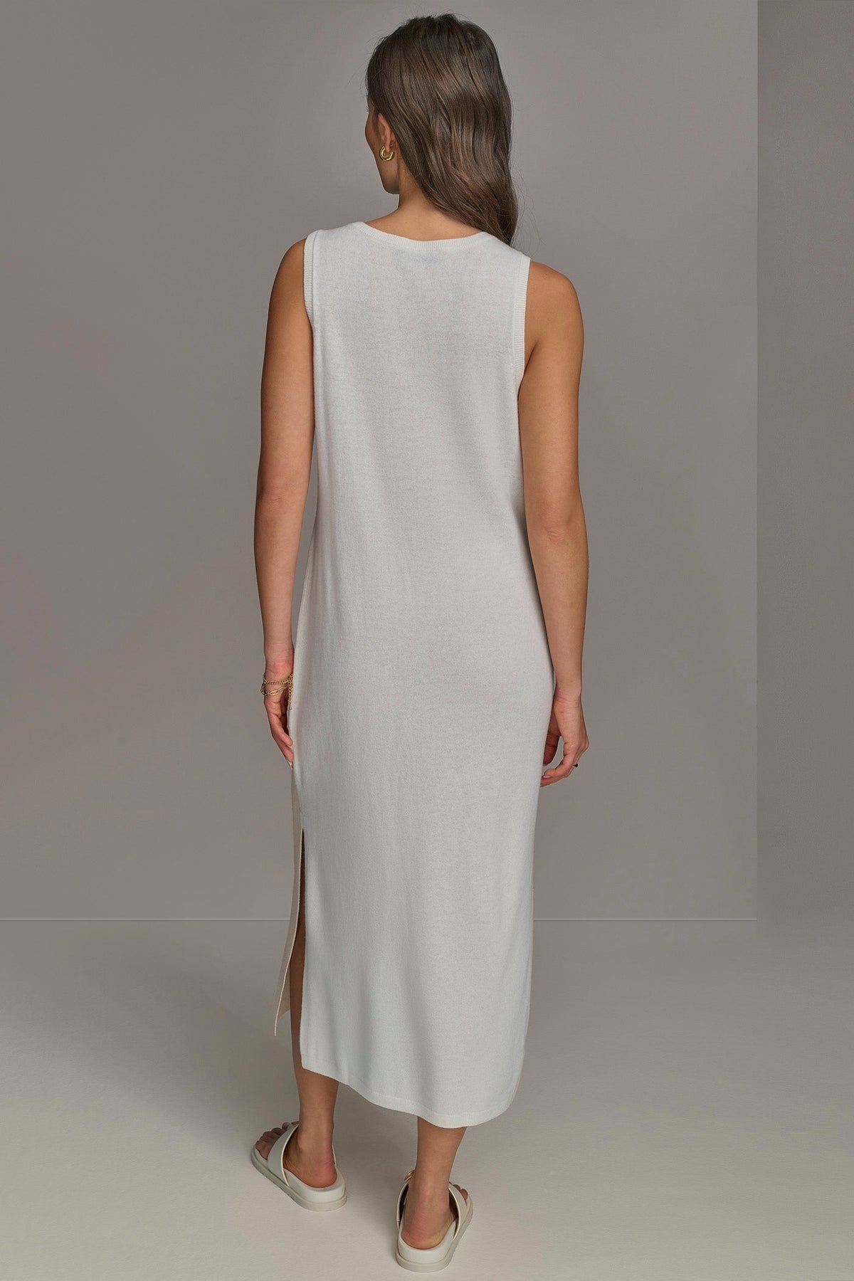 CASHMERE SLEEVELESS MIDI TANK DRESS