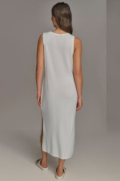 CASHMERE SLEEVELESS MIDI TANK DRESS