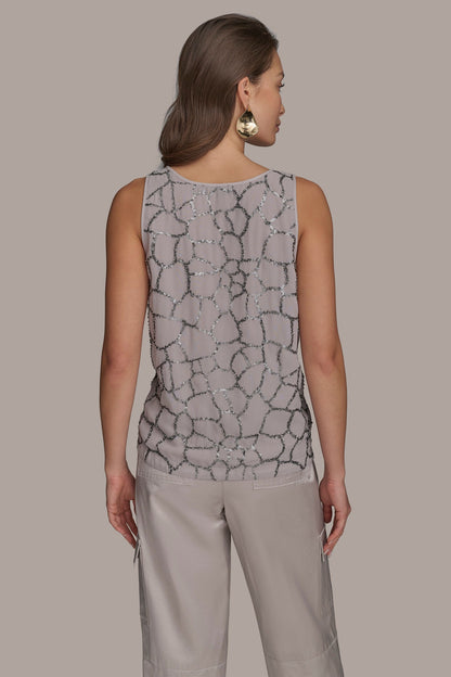 SHELL WITH SEQUIN DETAIL