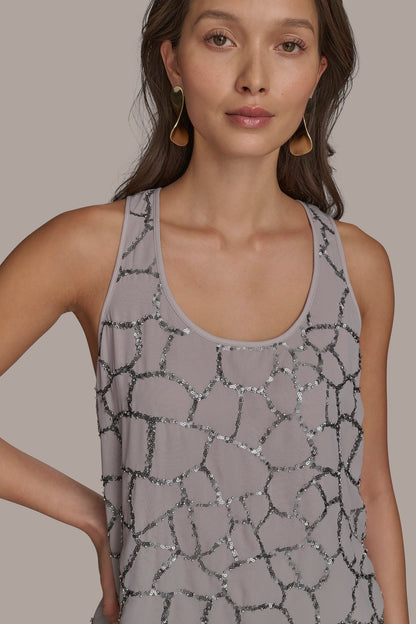 SHELL WITH SEQUIN DETAIL