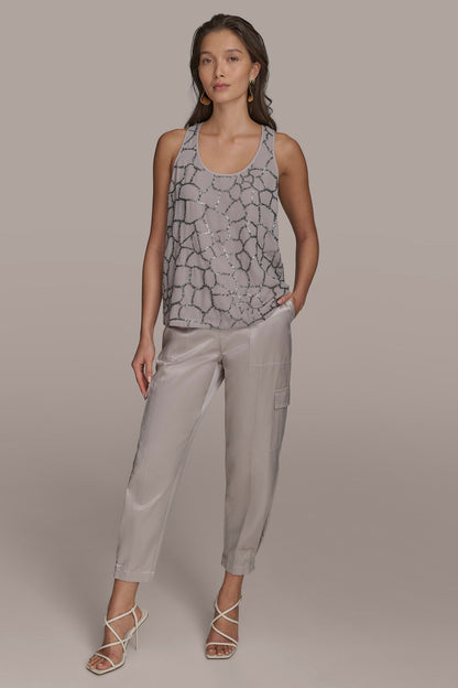 SHELL WITH SEQUIN DETAIL