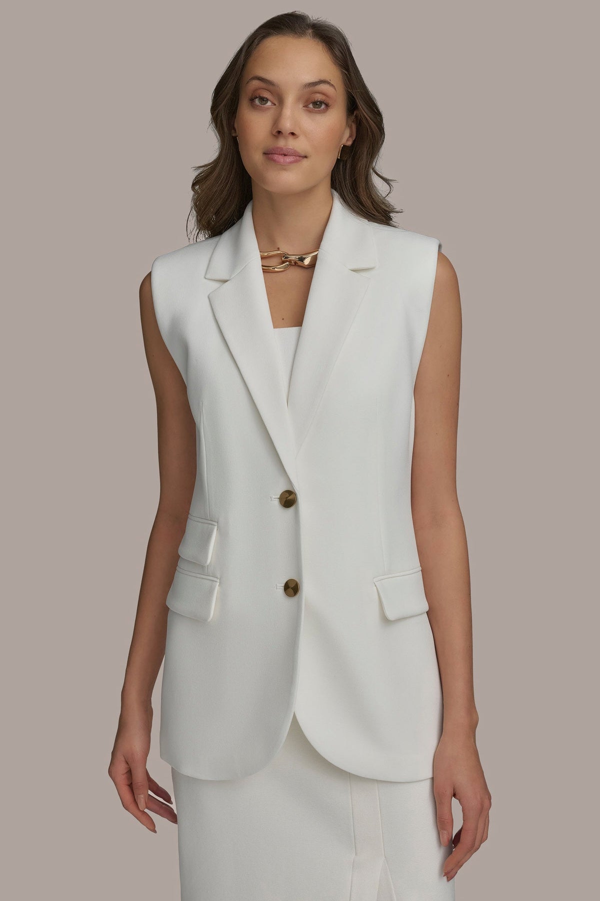 BUTTON VEST WITH POCKET DETAIL