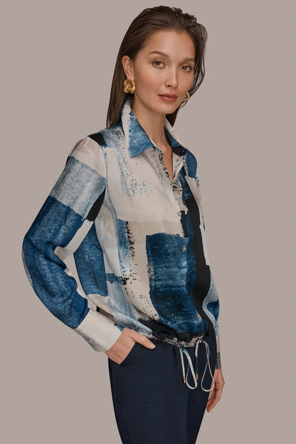 DRAWSTRING HEM BLOUSE