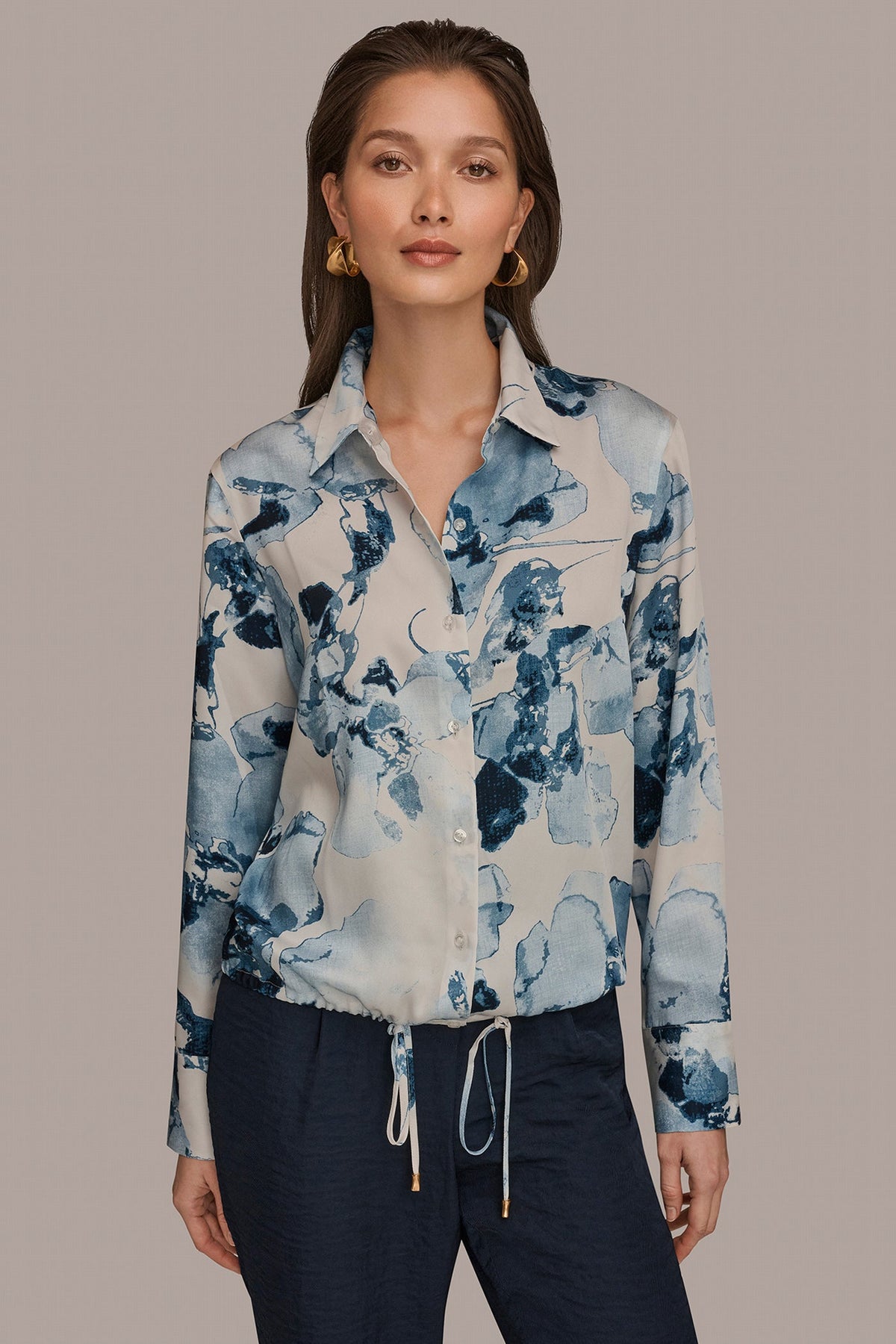 DRAWSTRING HEM BLOUSE