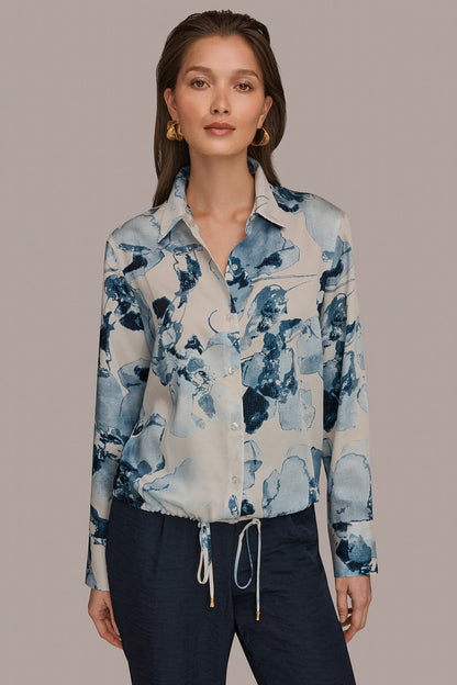 DRAWSTRING HEM BLOUSE