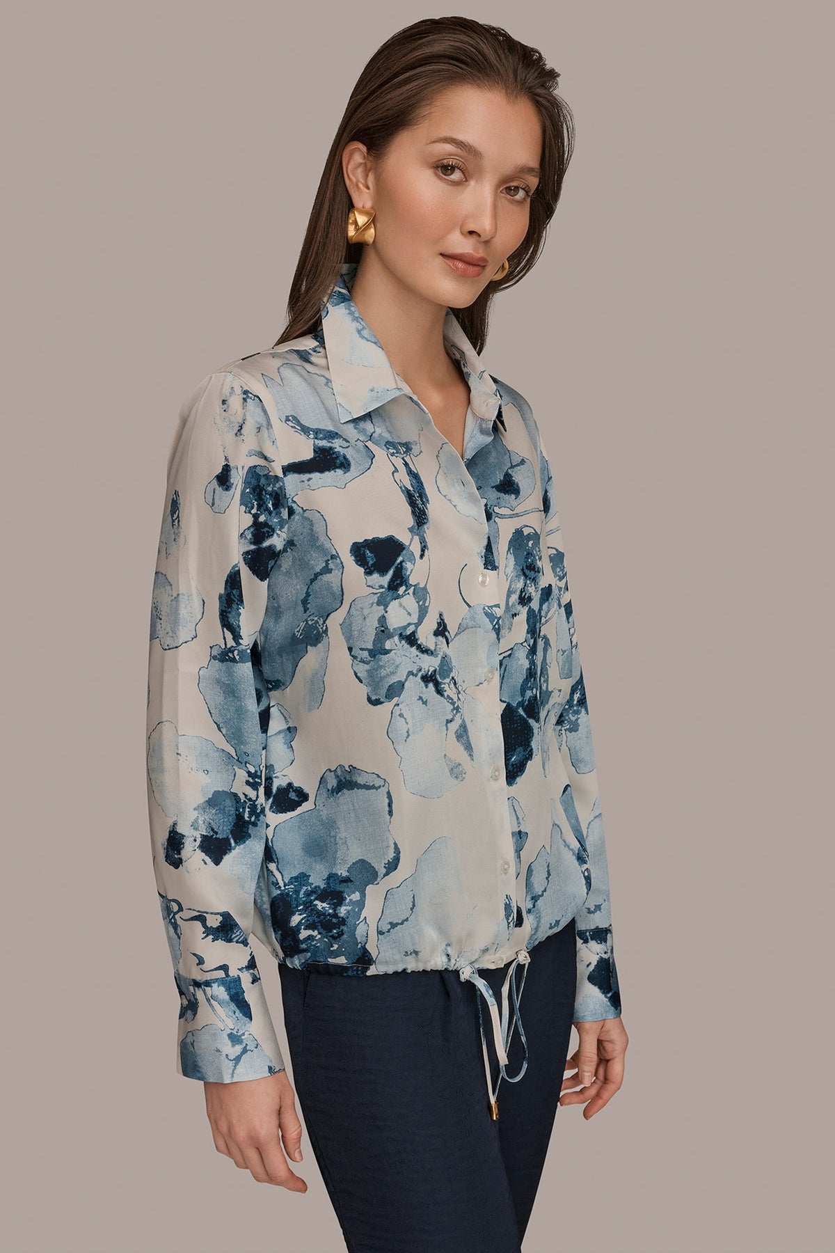 DRAWSTRING HEM BLOUSE