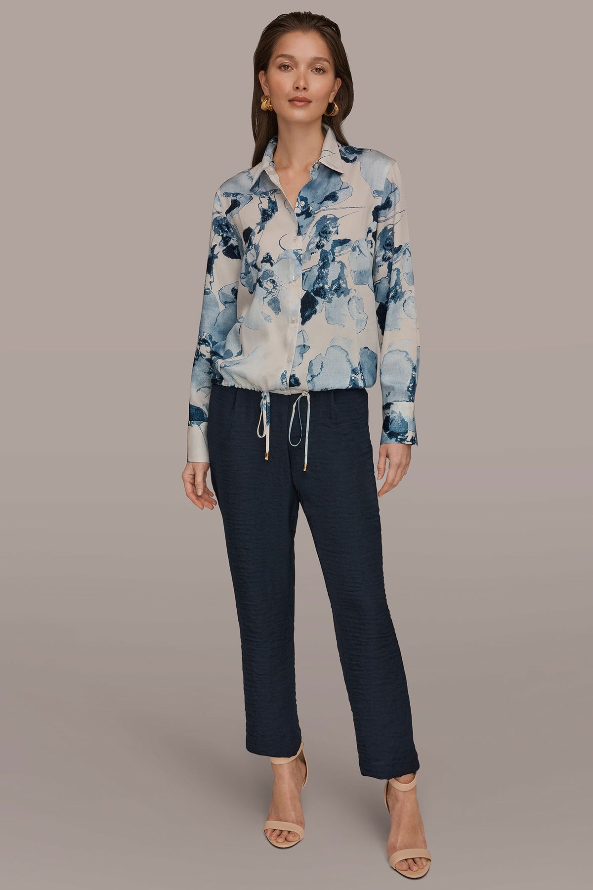 DRAWSTRING HEM BLOUSE