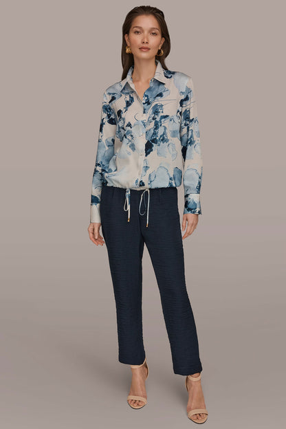 DRAWSTRING HEM BLOUSE
