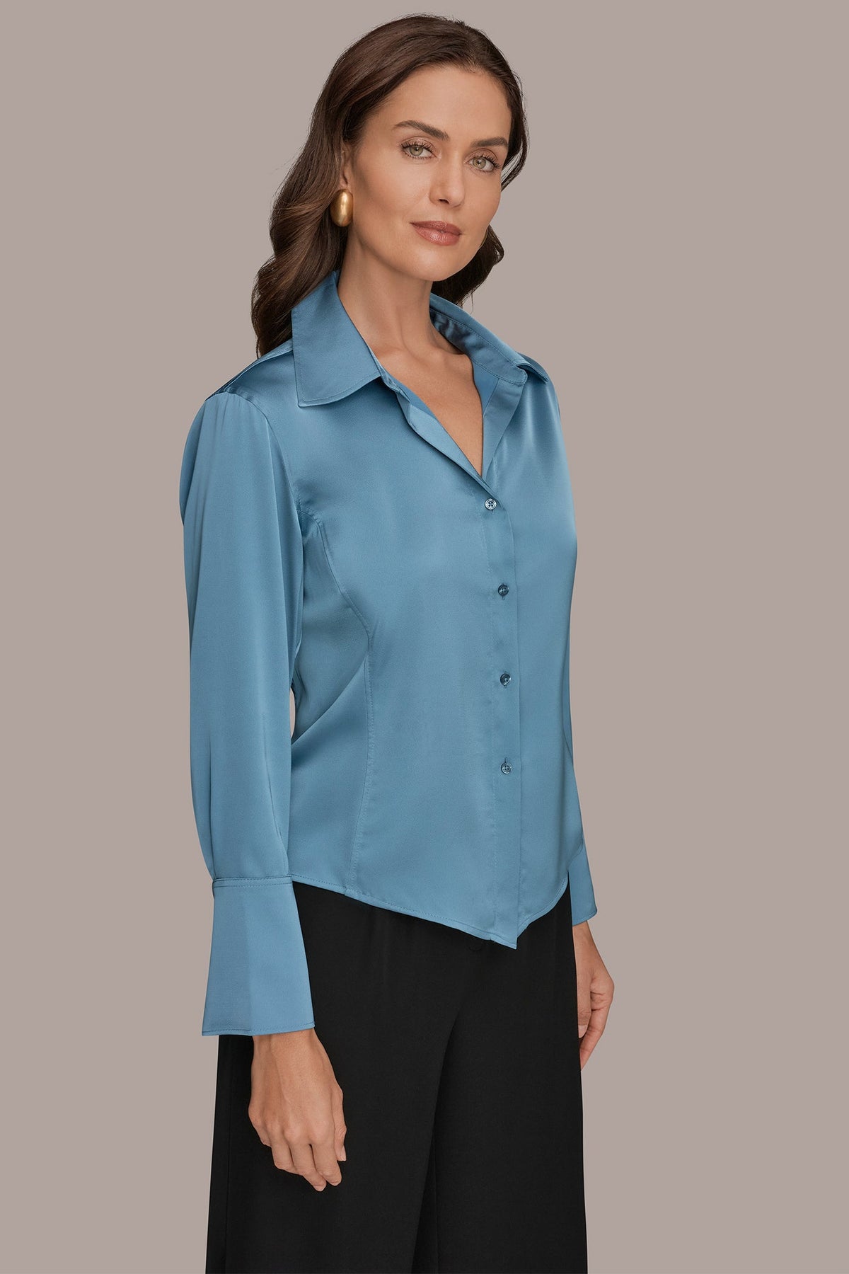 SATIN HIGH-LOW BLOUSE