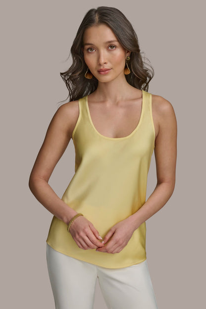 SOLID SLEEVELESS SHELL