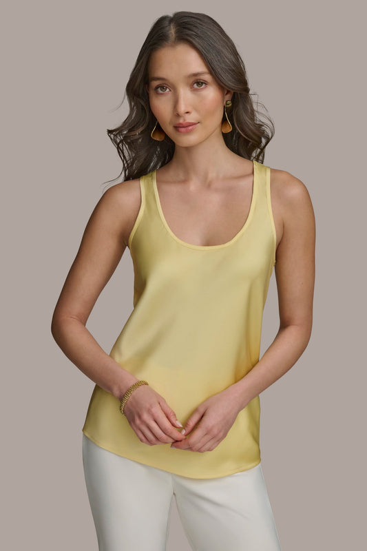 SOLID SLEEVELESS SHELL