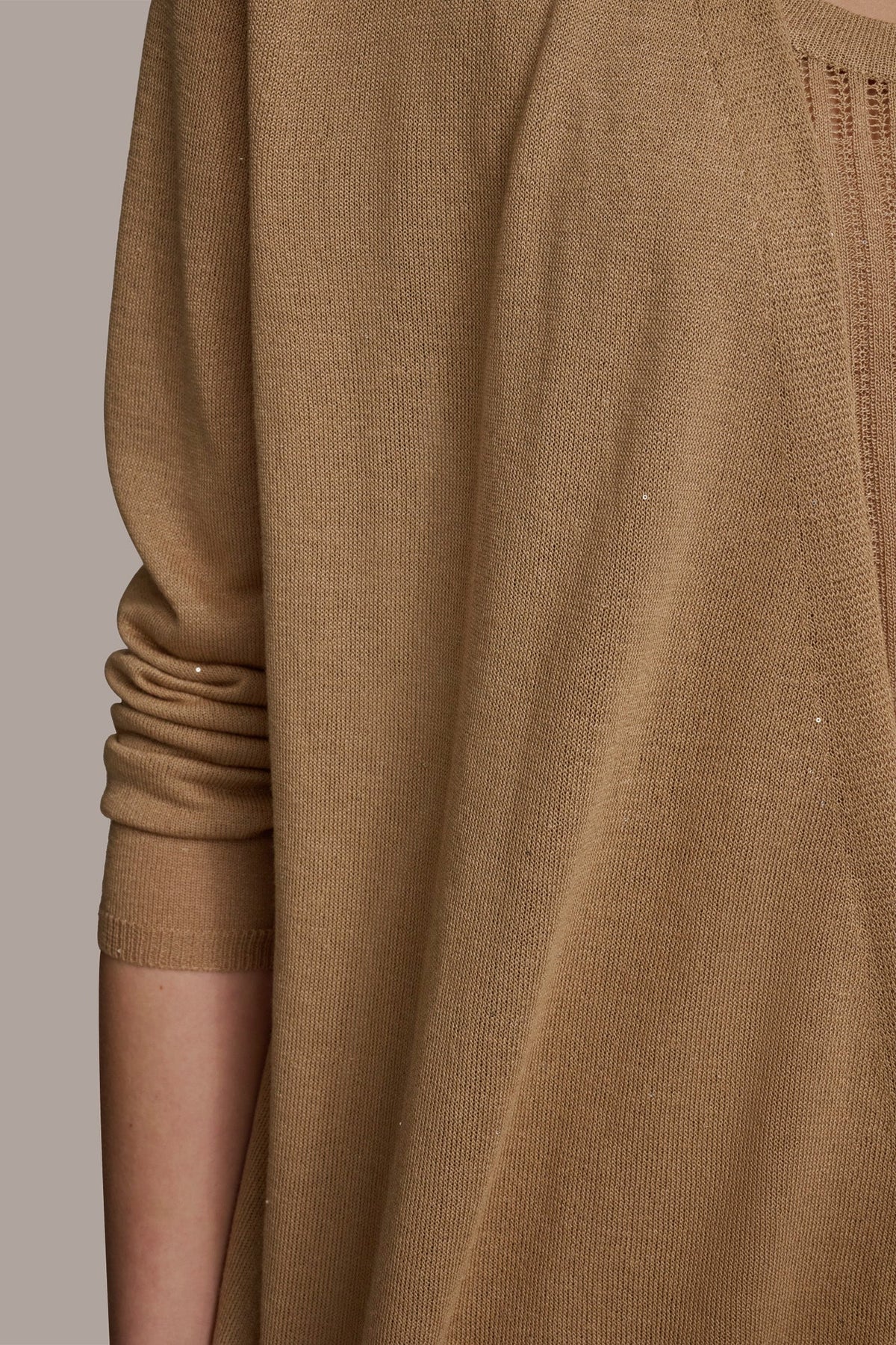 LONG SLEEVE RIB OPEN CARDIGAN