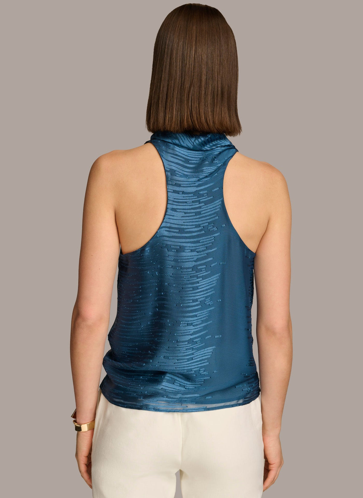 BURNOUT COWL NECK TOP
