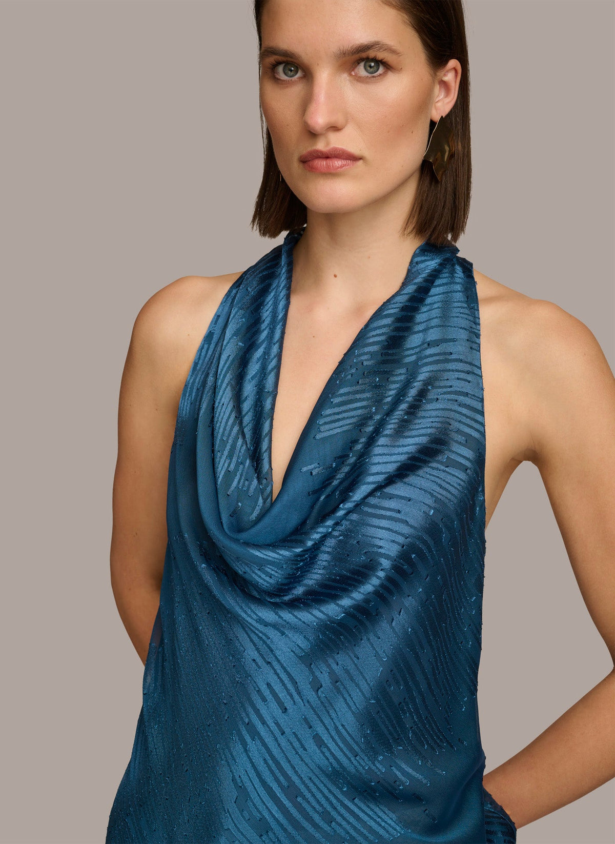 BURNOUT COWL NECK TOP