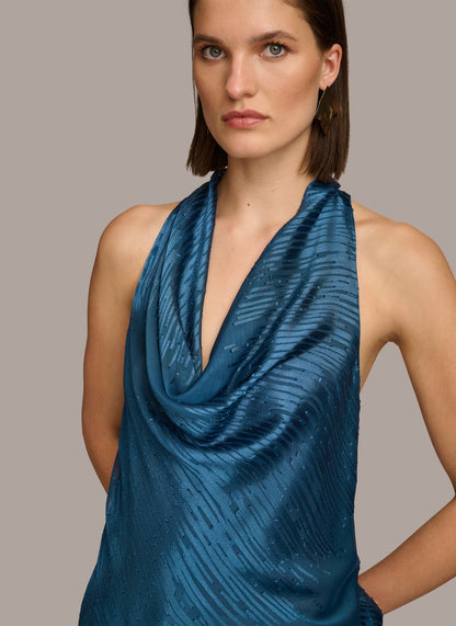 BURNOUT COWL NECK TOP
