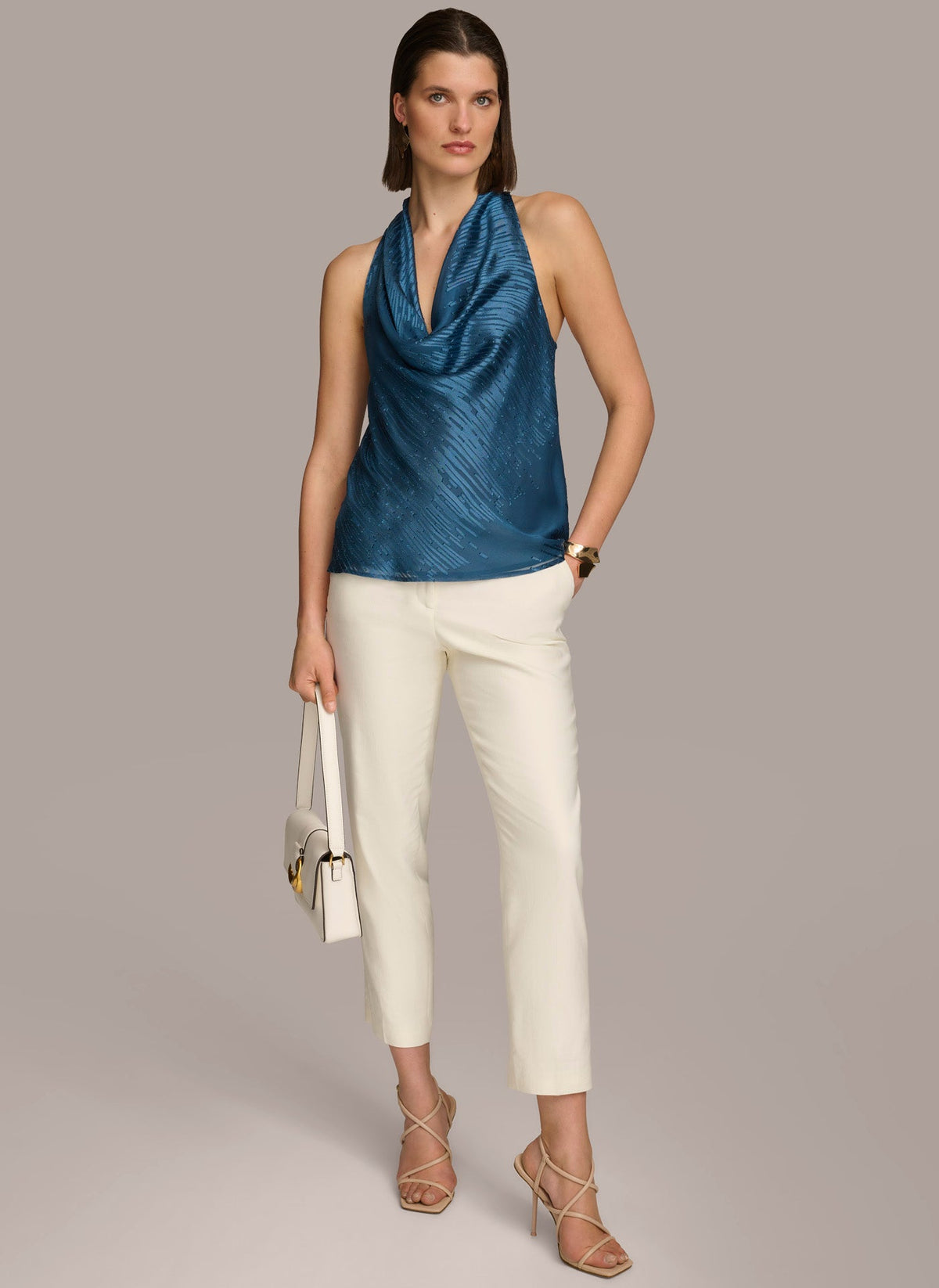 BURNOUT COWL NECK TOP