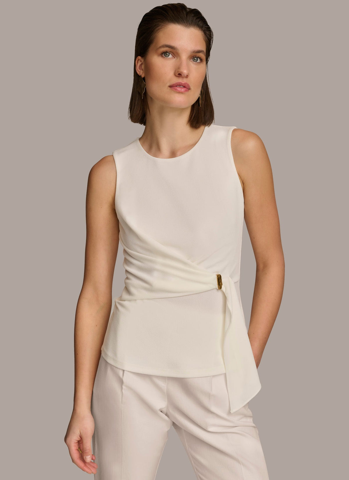 CREW NECK WRAP TOP